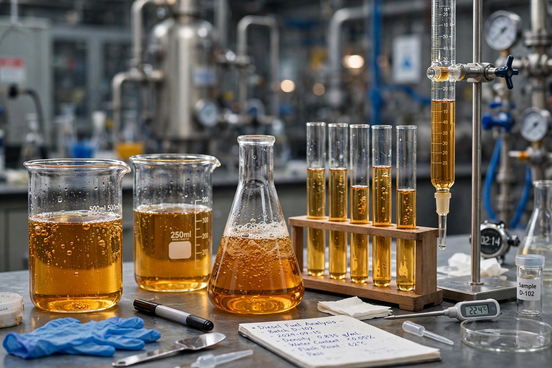 Pure diesel MGO DMA clear bright in beaker